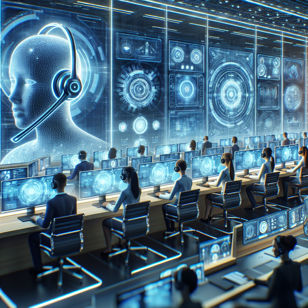 An AI-powered help desk with speech recognition technology in operation
