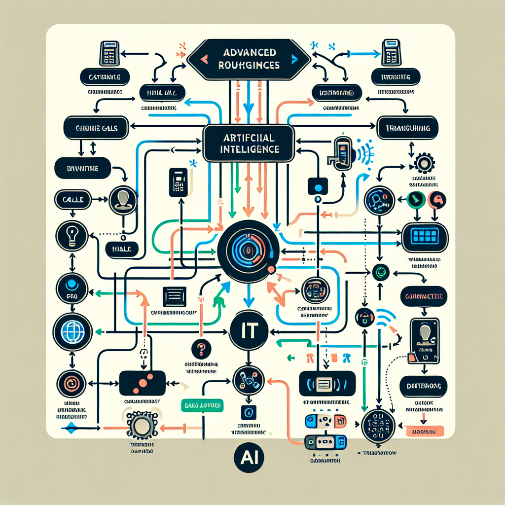 Flowchart depicting AI's advanced routing capabilities in a phone system