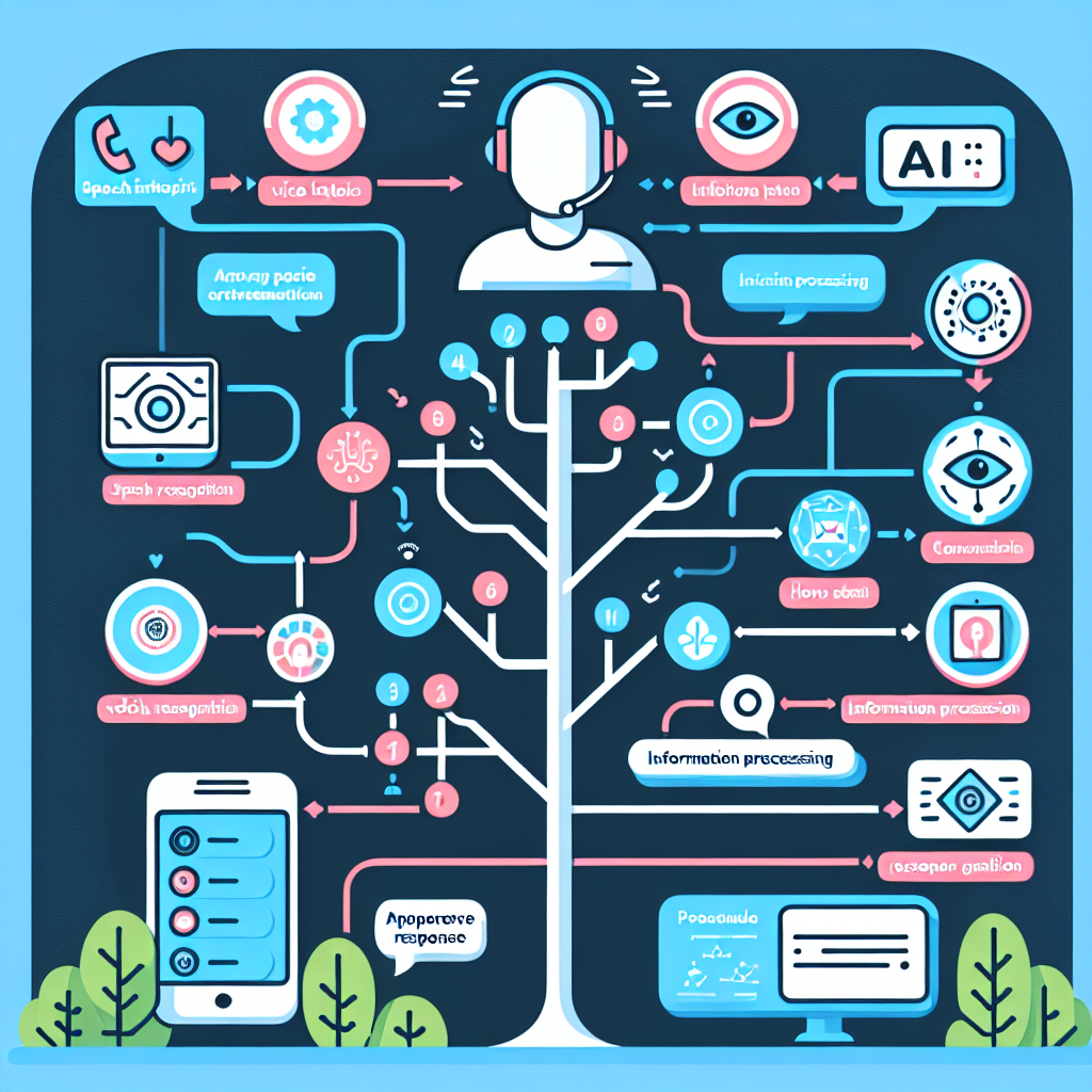 An infographic showing how AI is implemented in a phone tree system