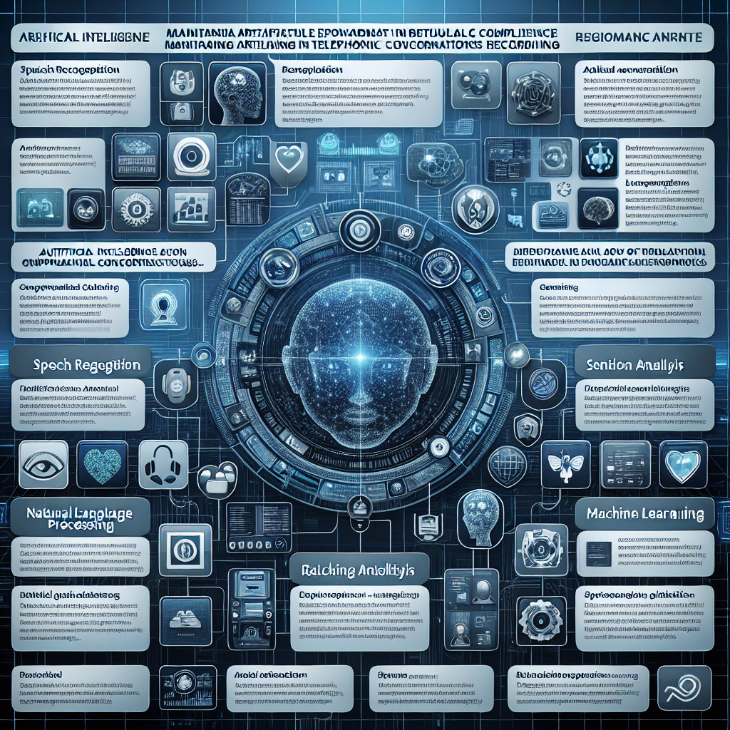 An infographic displaying various AI technologies used in call recording compliance