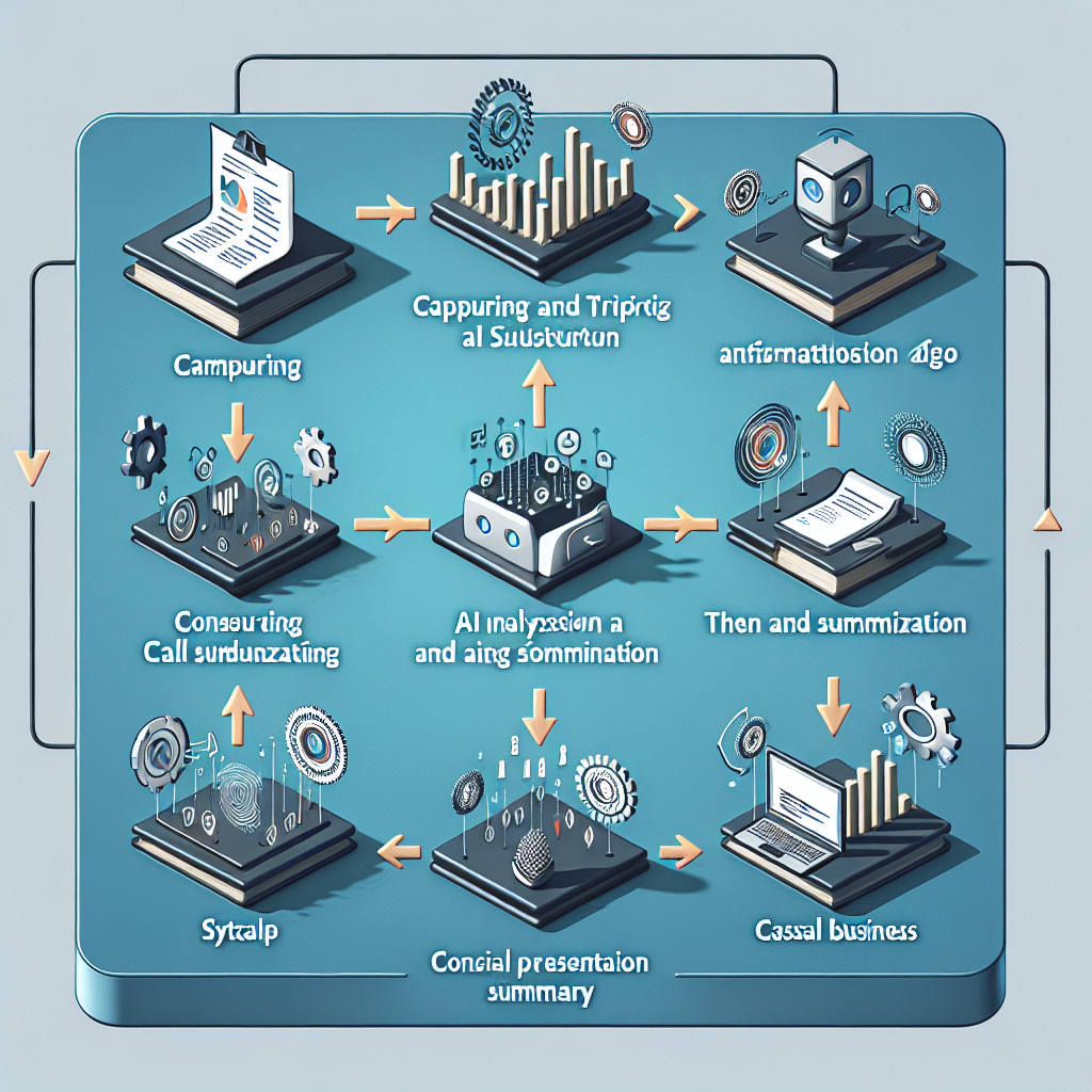 An infographic depicting how AI-powered call summarization tools integrate into business infrastructures.