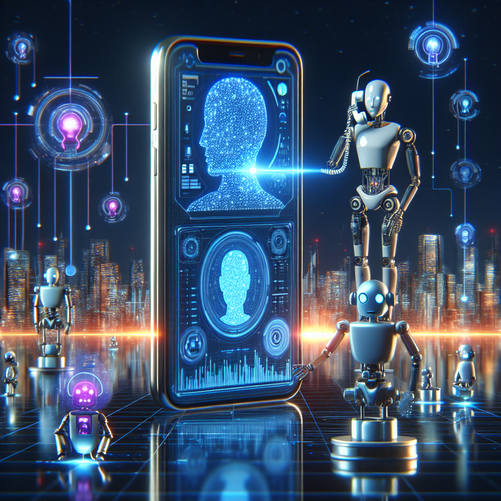 A conceptual image representing future AI technology in phone surveys