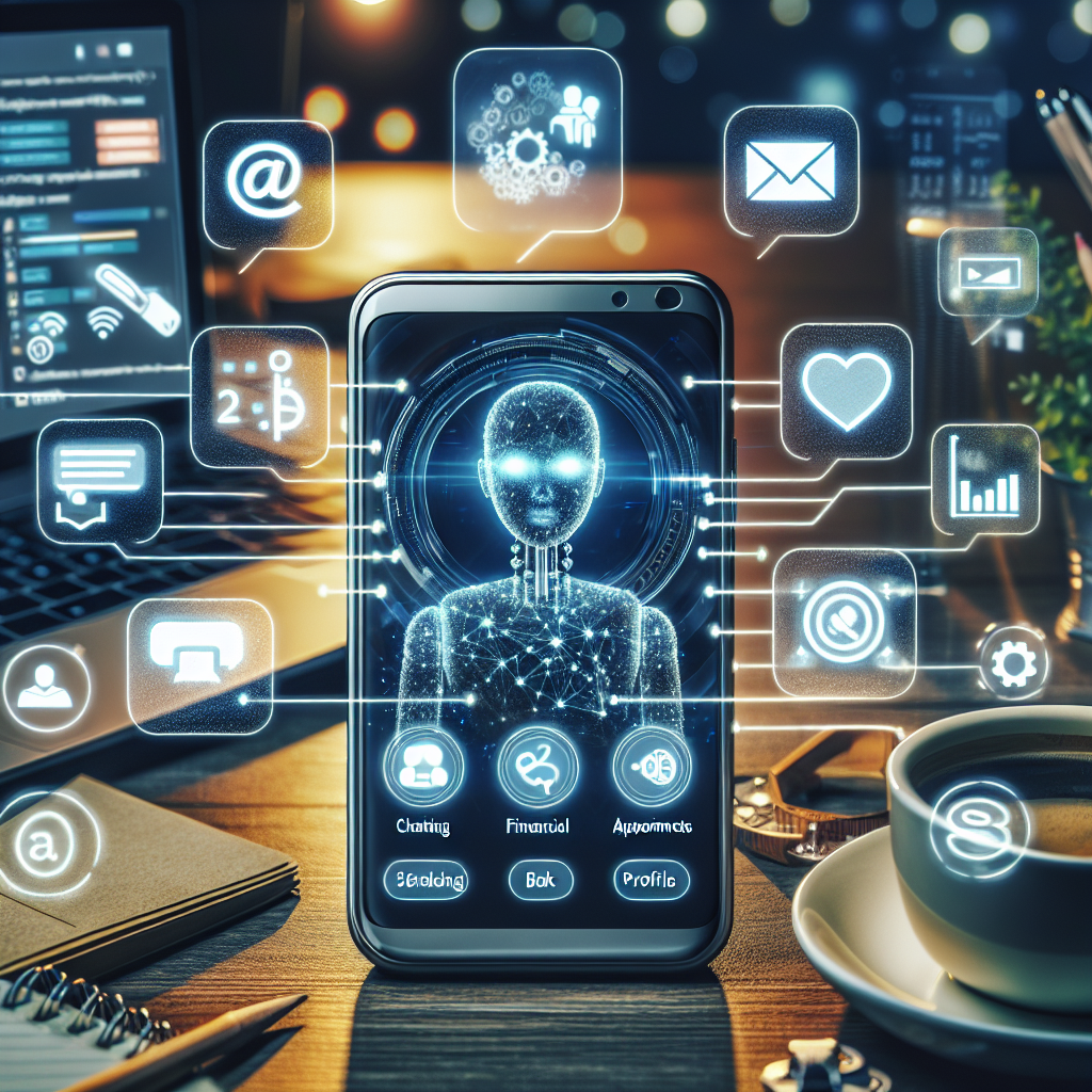 An image illustrating an AI-enabled phone system managing various aspects of customer service