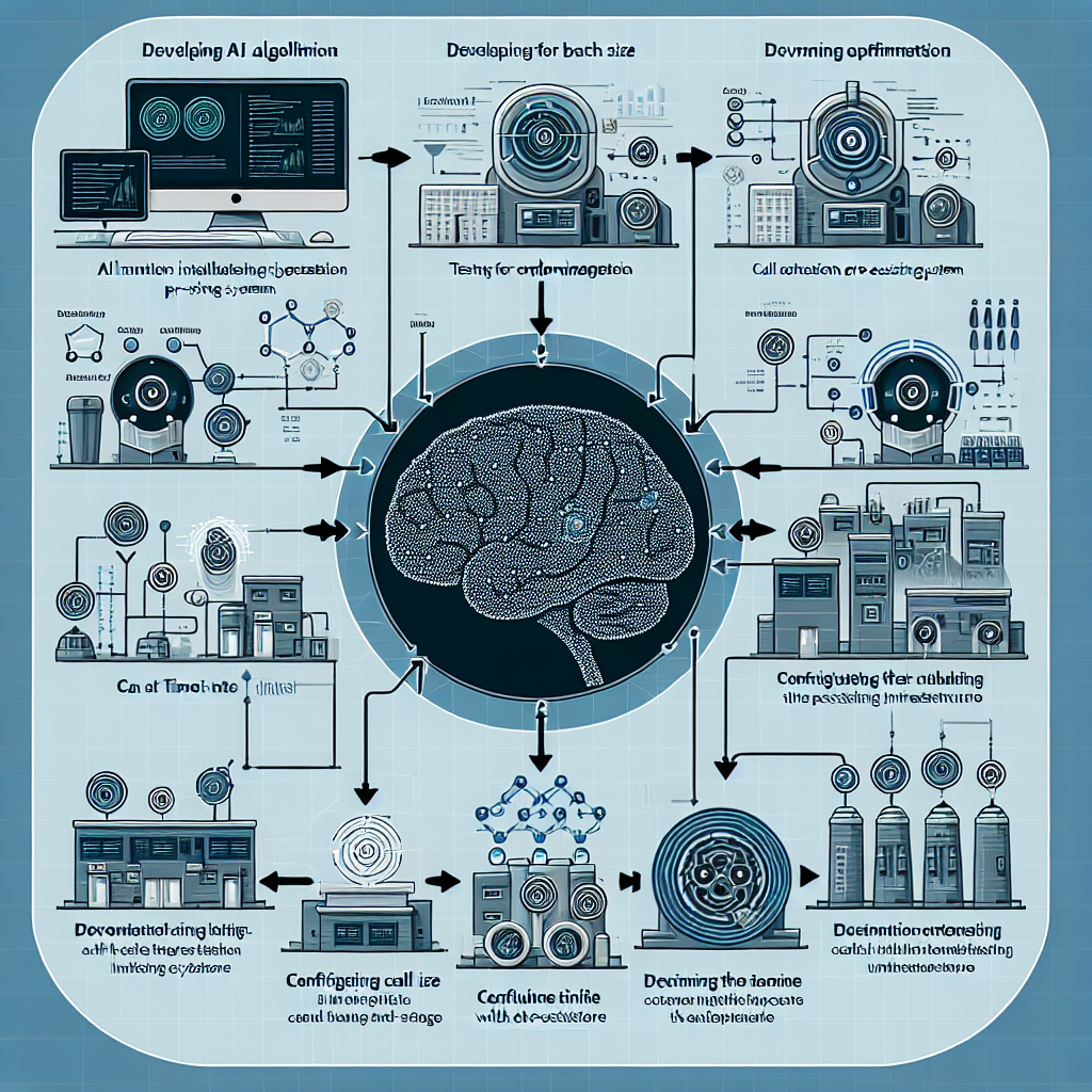 An infographic illustrating the process of AI call batching integration into existing systems.