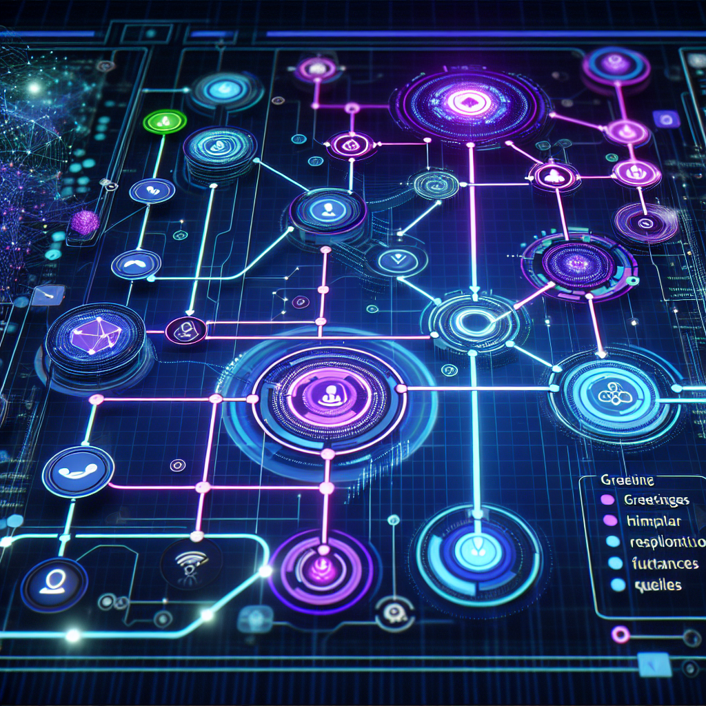 An AI program mapping out a call flow on a digital screen, symbolizing the modern approach to call flow design