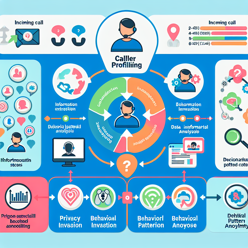 An infographic showing the process of Automated Caller Profiling and related ethical concerns.