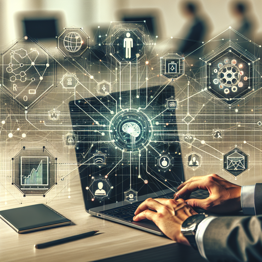 An image of various business and AI tools interacting in a network