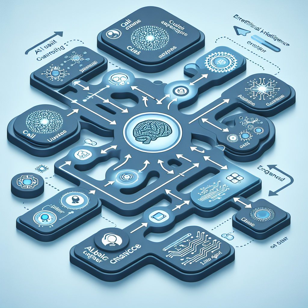 An image illustrating a call flow chart enhanced with AI capabilities