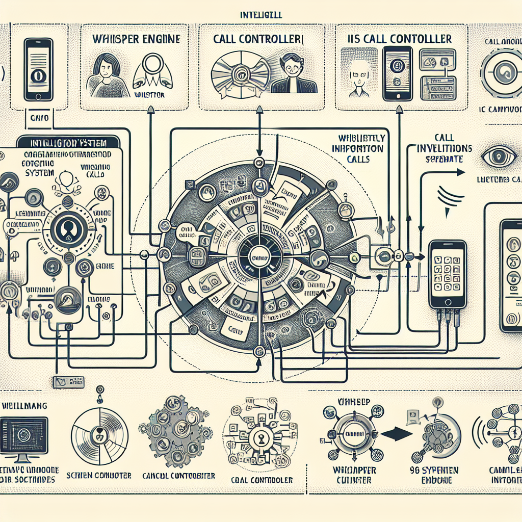 An illustration showing the basic framework of an Intelligent Call Whisper System.