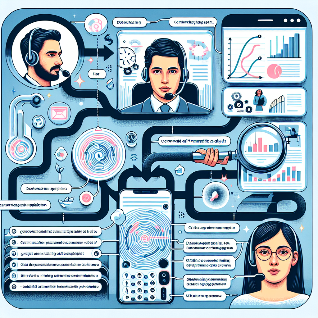 An illustration or infographic showing Automated Call Transcript Analysis in action