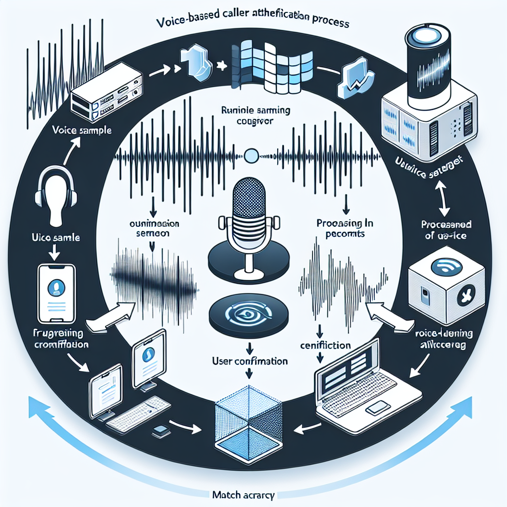A diagram illustrating the process of voice-based caller authentication