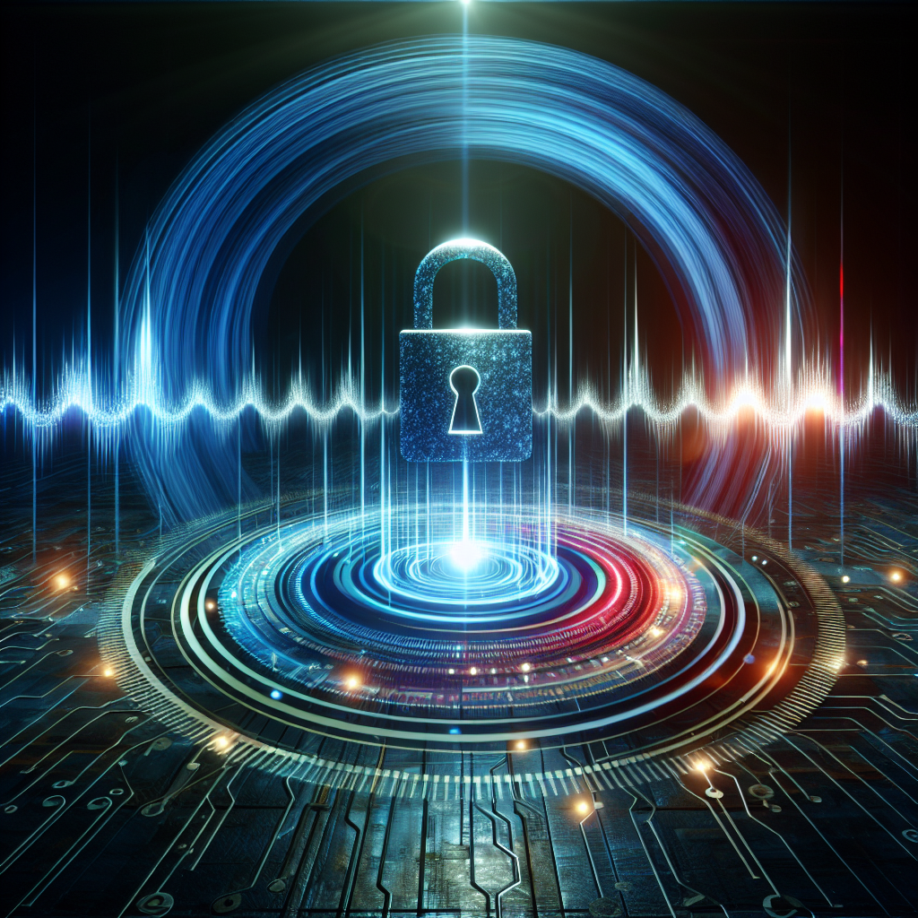 An image displaying a voice wave with a lock symbol emphasizing the security aspect of voice authentication