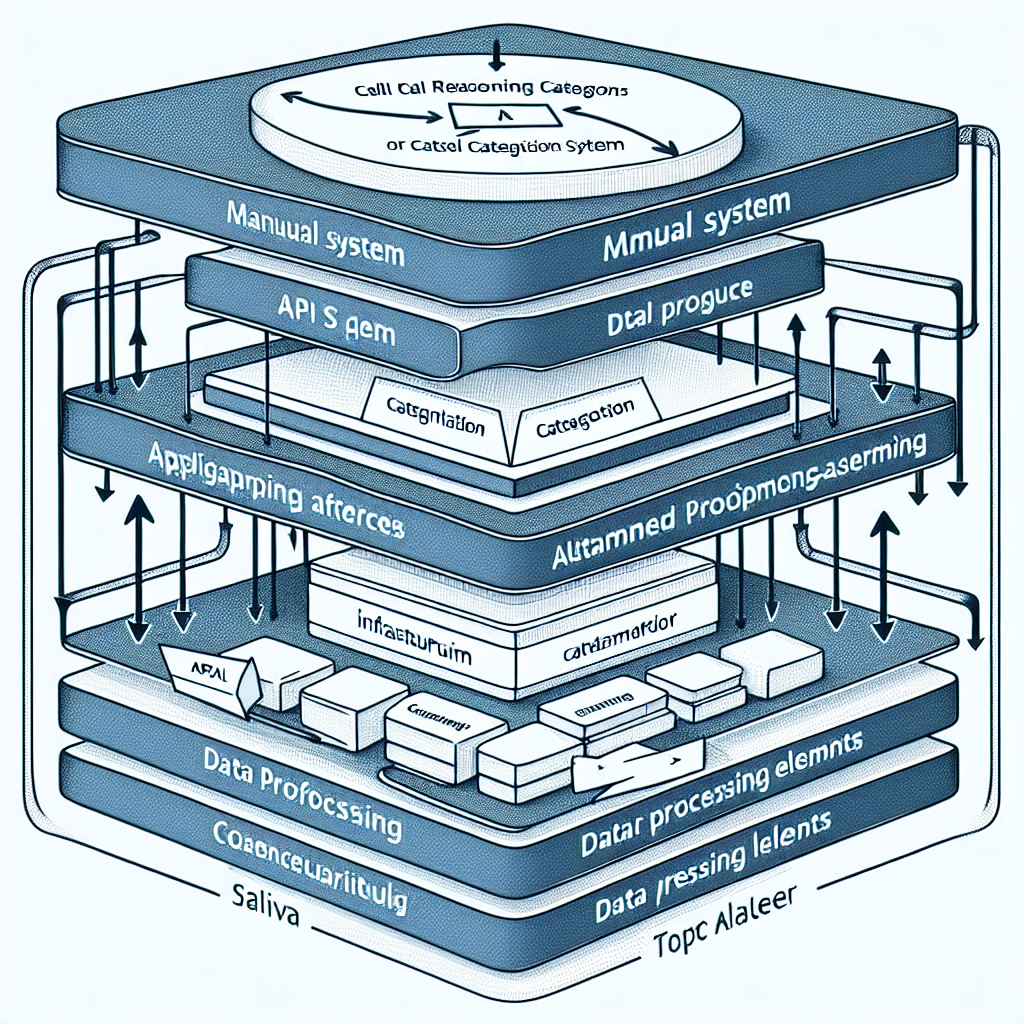 A diagram showing the integration process of automated call reason classification into an existing infrastructure