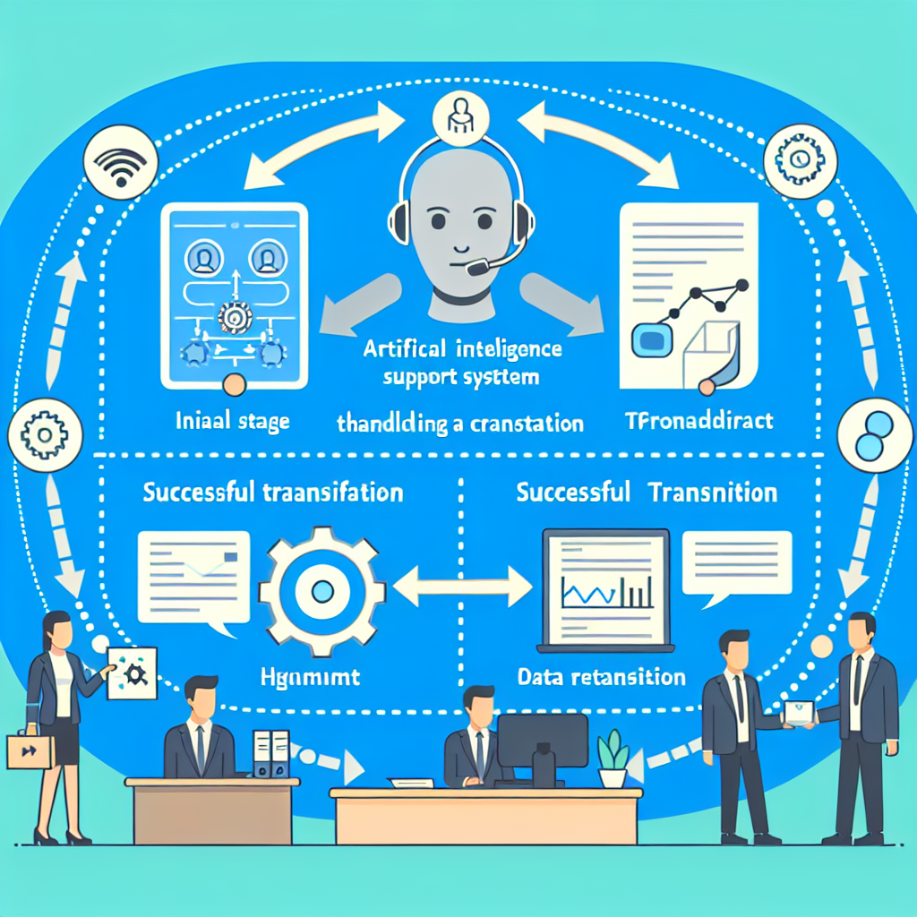 Diagram showing a transfer from AI support to a human representative with a successful data transition