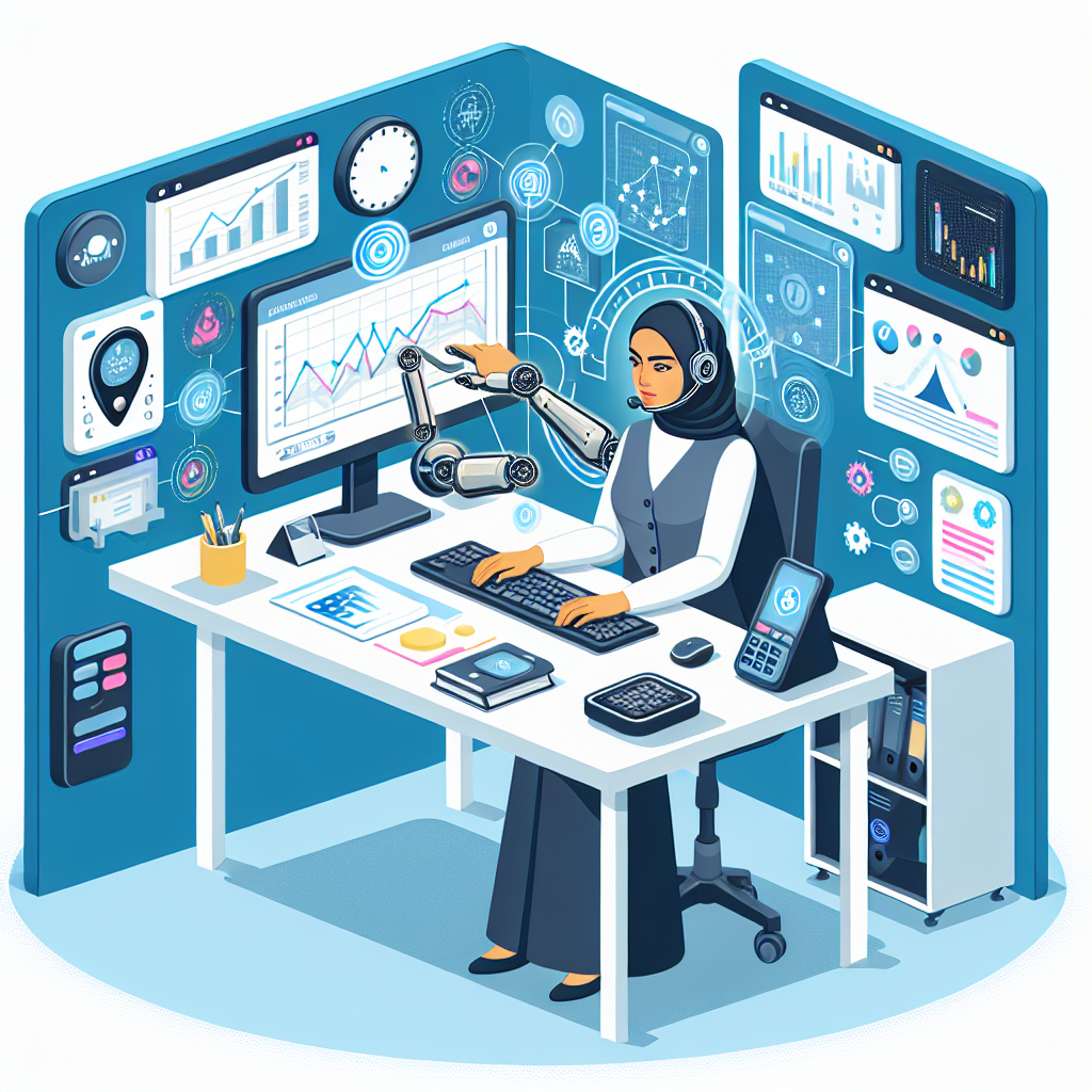 An illustration showing a phone support agent assisted by AI in troubleshooting IoT devices