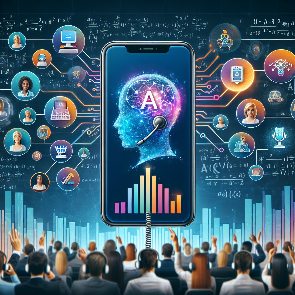 A graphic illustrating the concept of AI in phone-based customer win-back campaigns