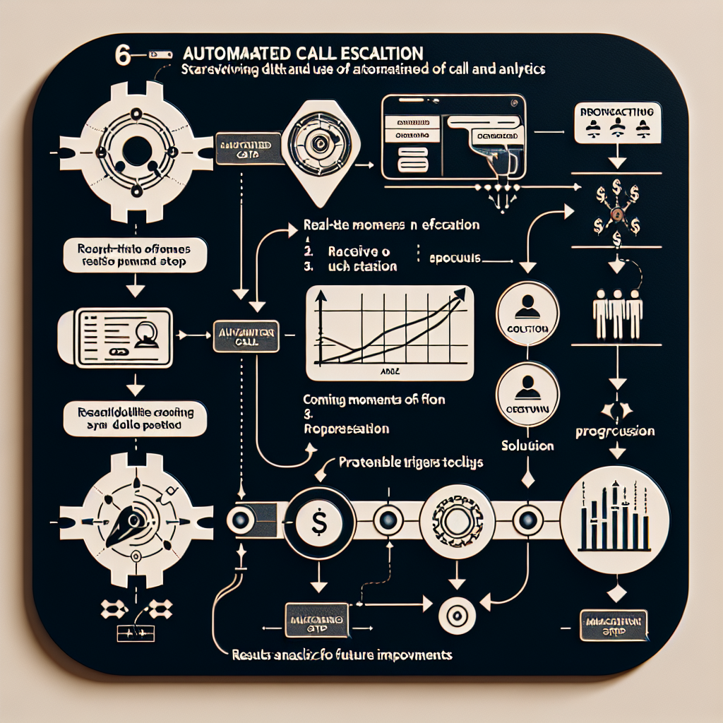 Diagram showing the process of automated call escalation using real-time data and analytics.