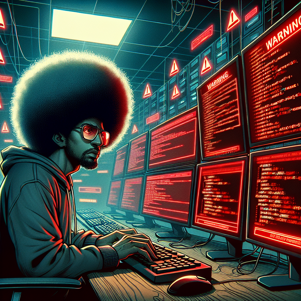 An image illustrating a data breach or hacking incident.