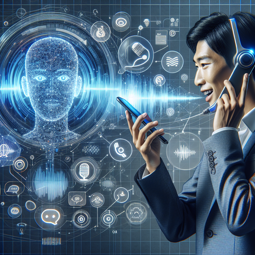 An image illustrating the interaction between voice-based systems (like an AI receptionist) and a customer during a call