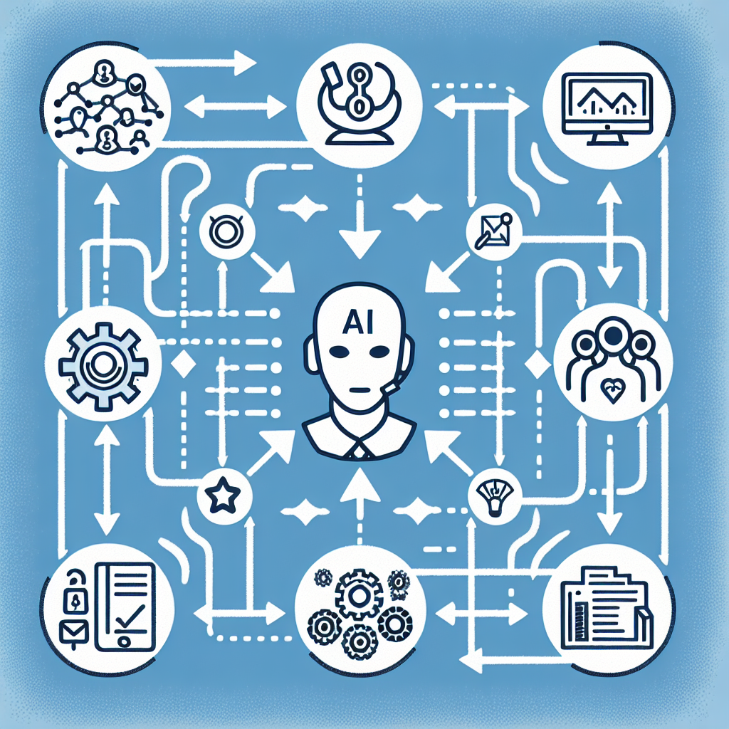 A visual diagram showing the integration of AI phone systems with business applications like CRM and ERP