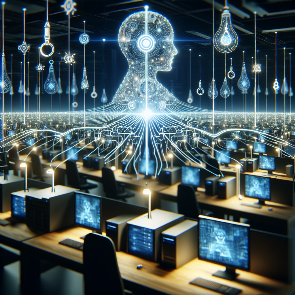 A graphical representation of an AI system integrating with a call center system