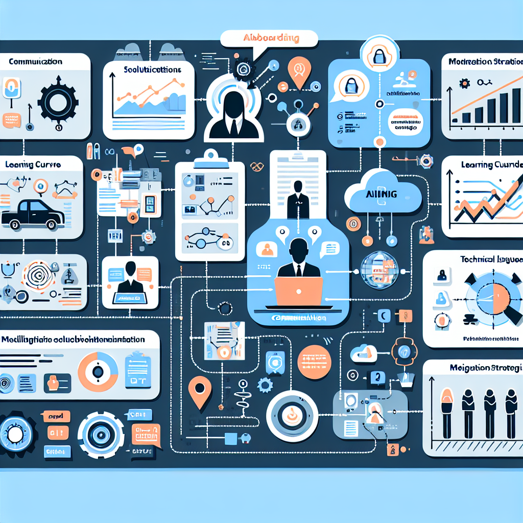 An infographic showing challenges and mitigation strategies in AI-powered call center onboarding