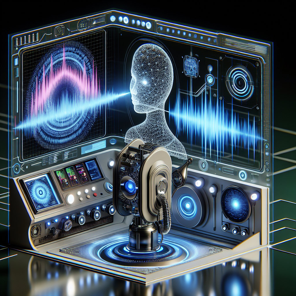 An illustration showing AI working on voice analysis