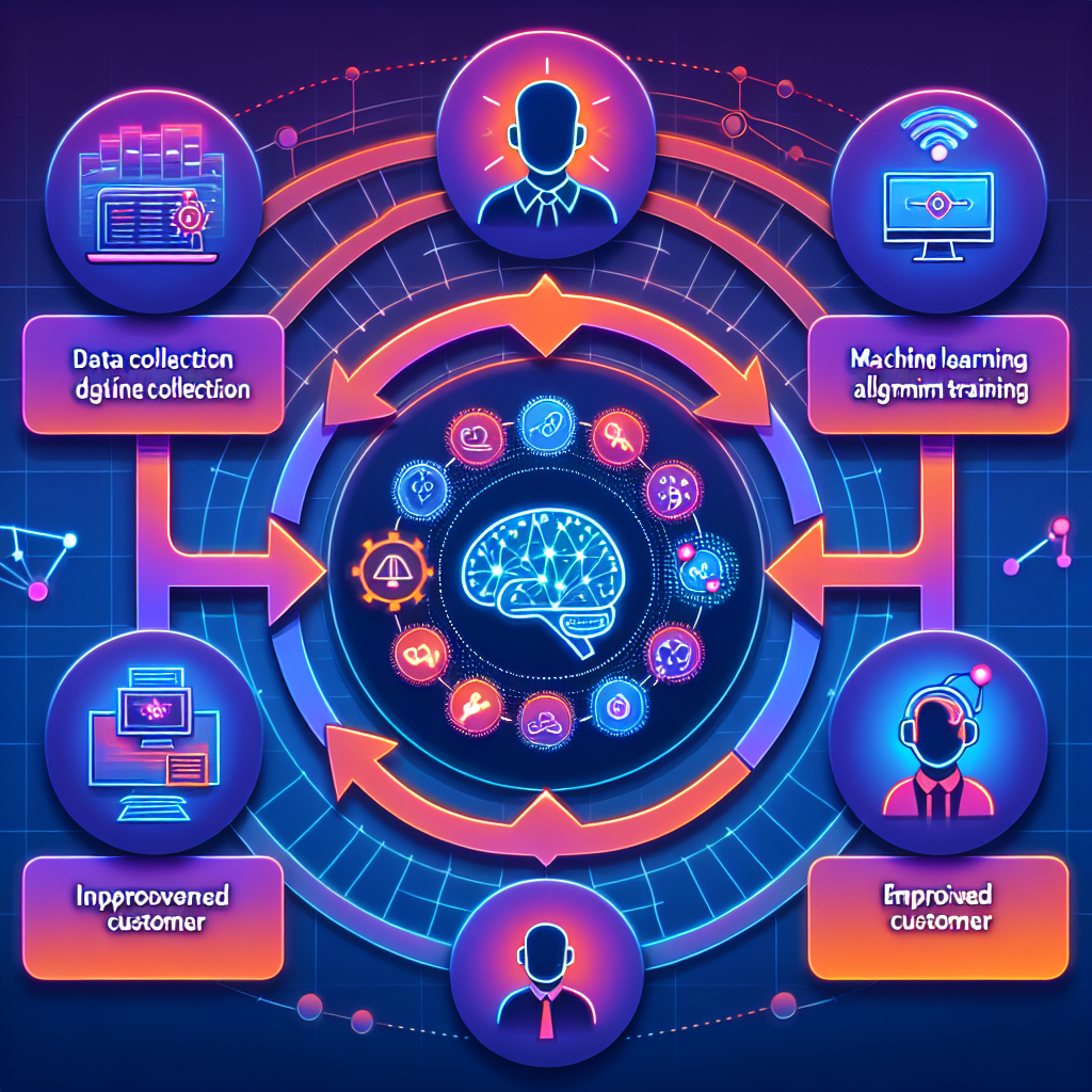 An infographic illustrating the process of AI integration in customer service