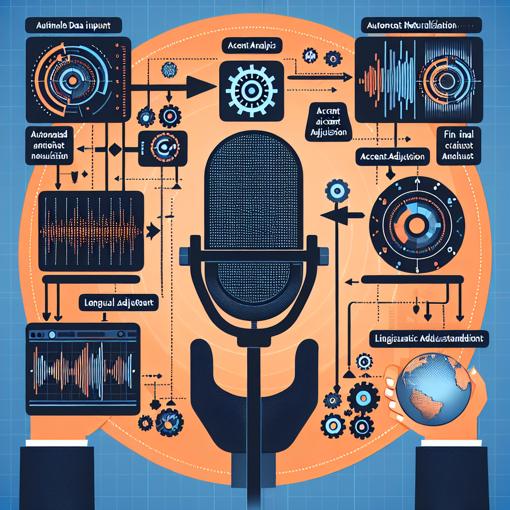 An infographic illustrating the process of automated accent neutralization