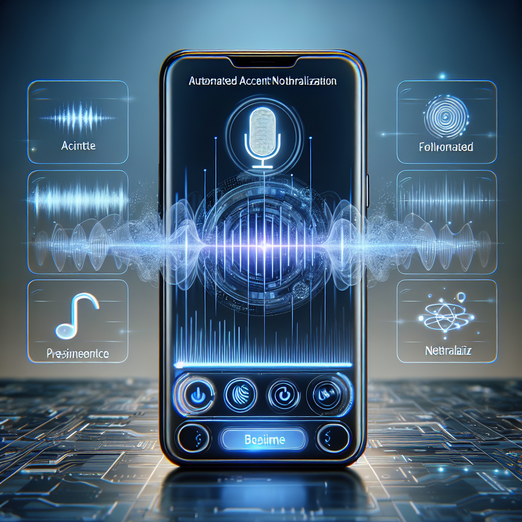 A representation of an AI-powered phone system with automated accent neutralization technology.