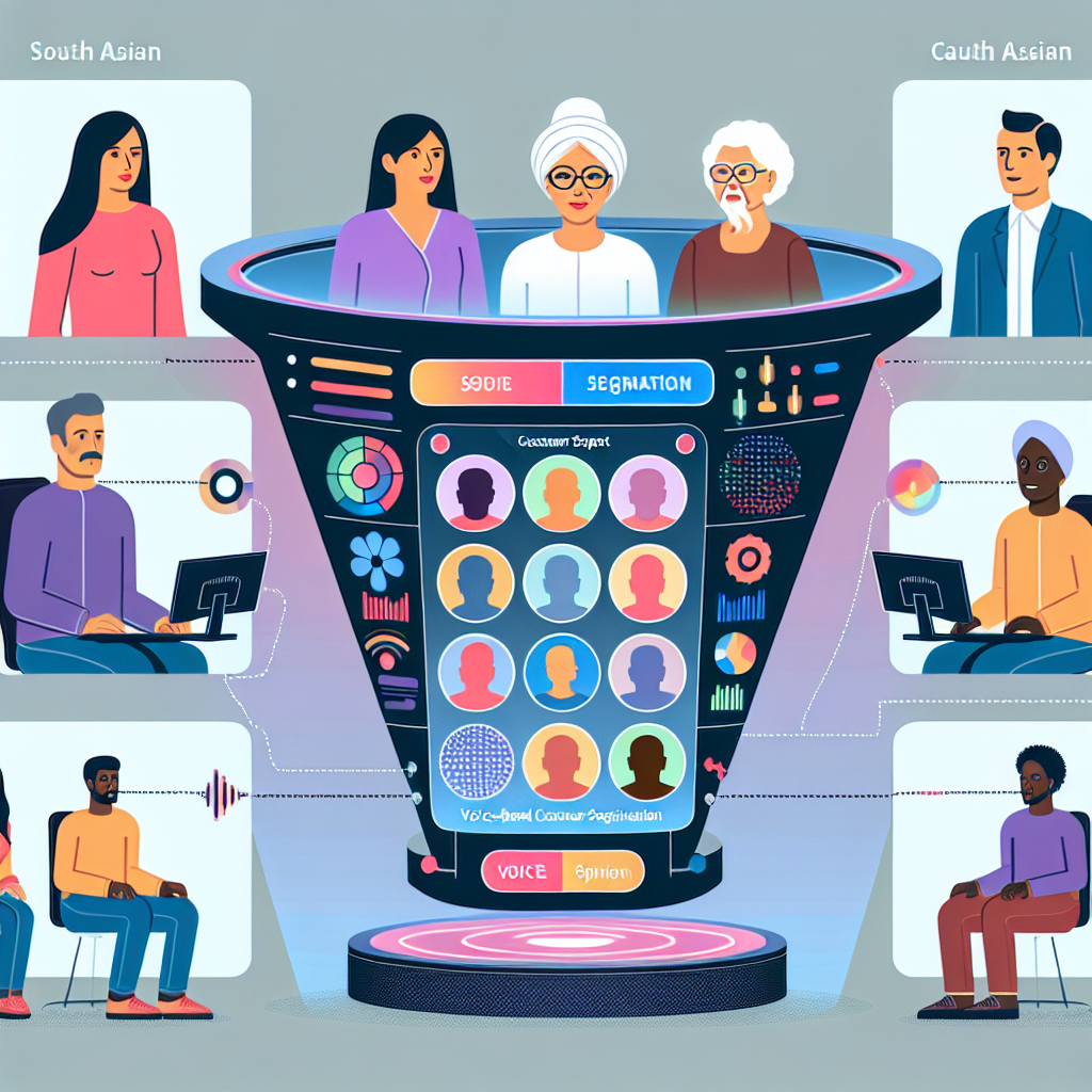 An illustration showcasing the process of voice-based customer segmentation