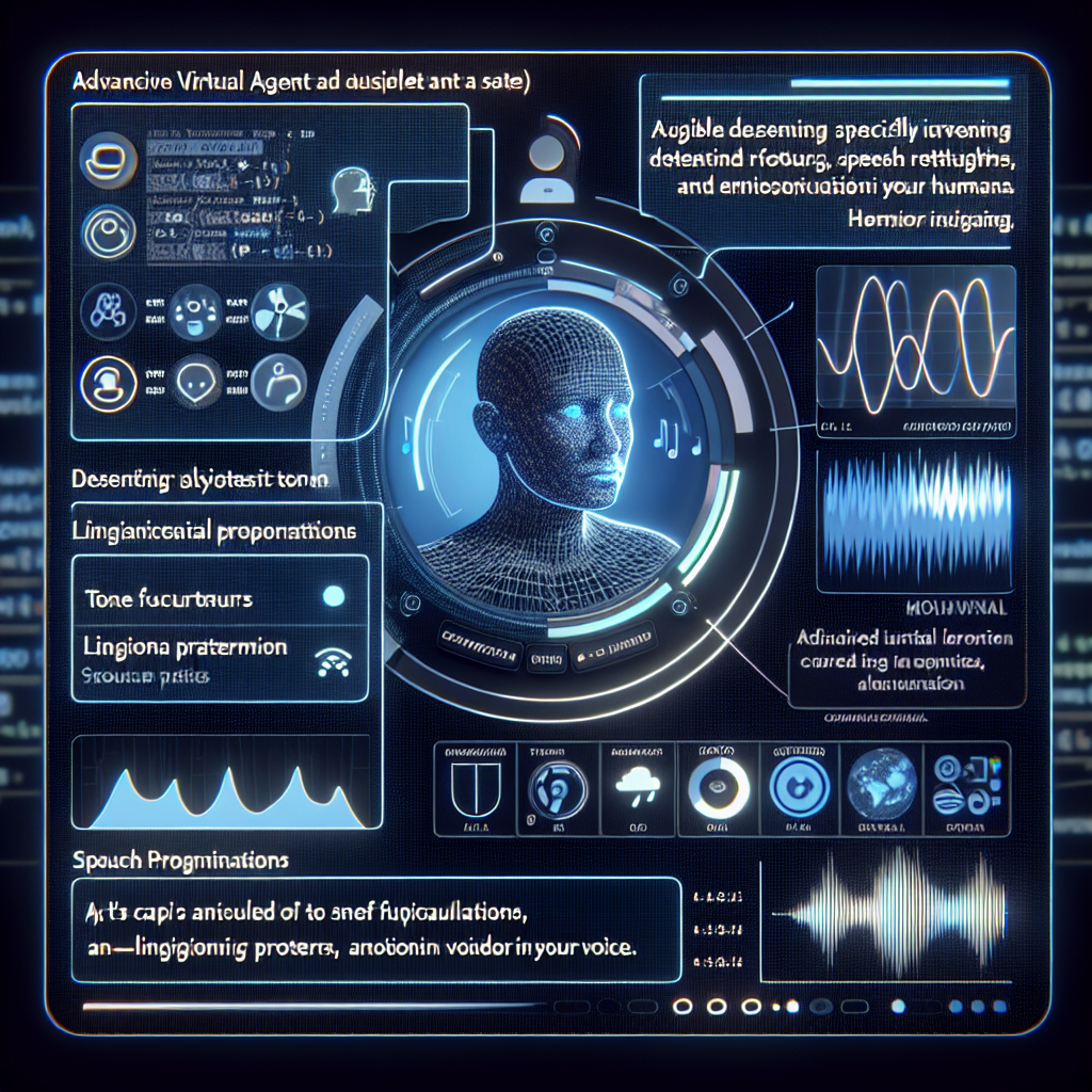 An illustration showing a virtual agent detecting and responding to user's mood through voice-based mood detection
