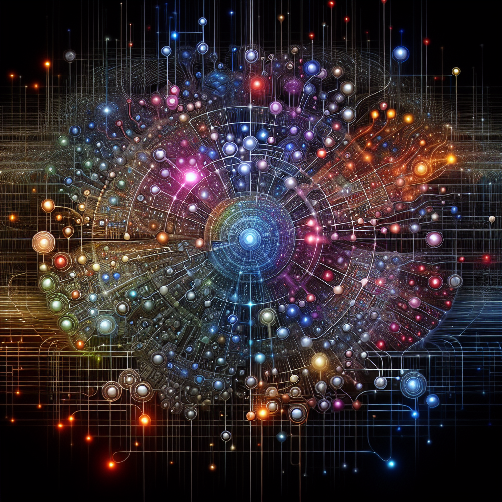 An abstract image representing the interconnectedness of AI and telecommunications for efficient call routing.