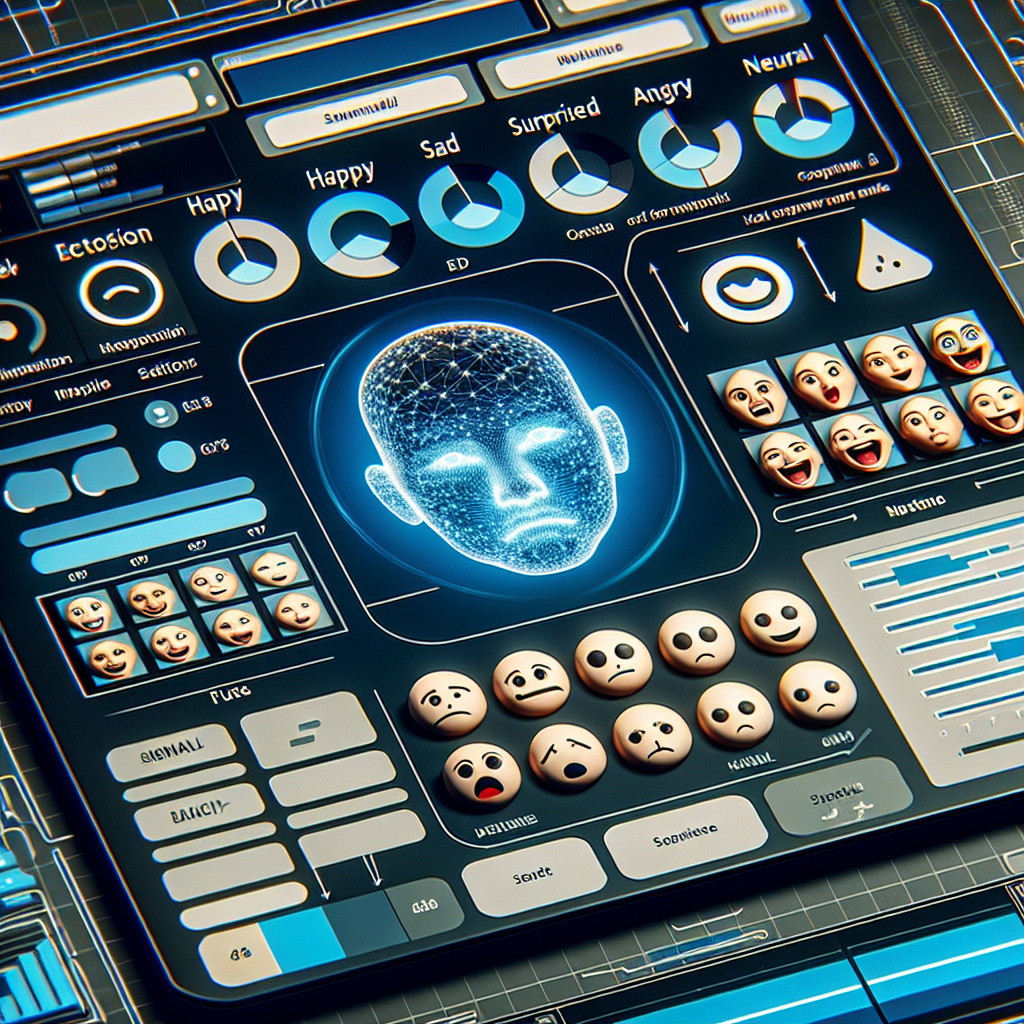 A digital interface screen showing mood detection software in use