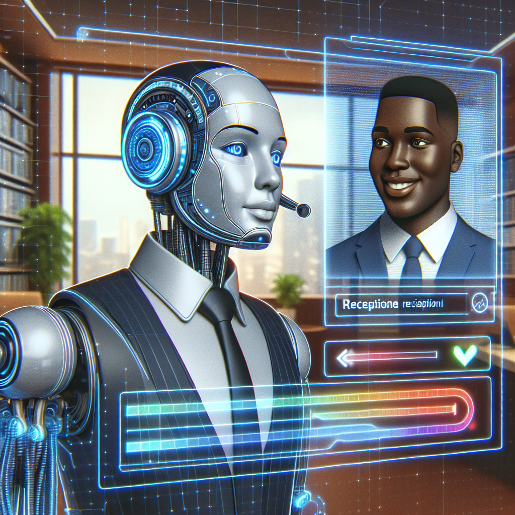 An image showing an AI receptionist interacting with a customer on a call