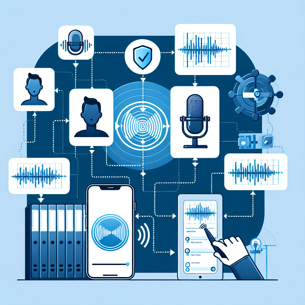 A graphical illustration showing the process of Voice-Based Product Authentication