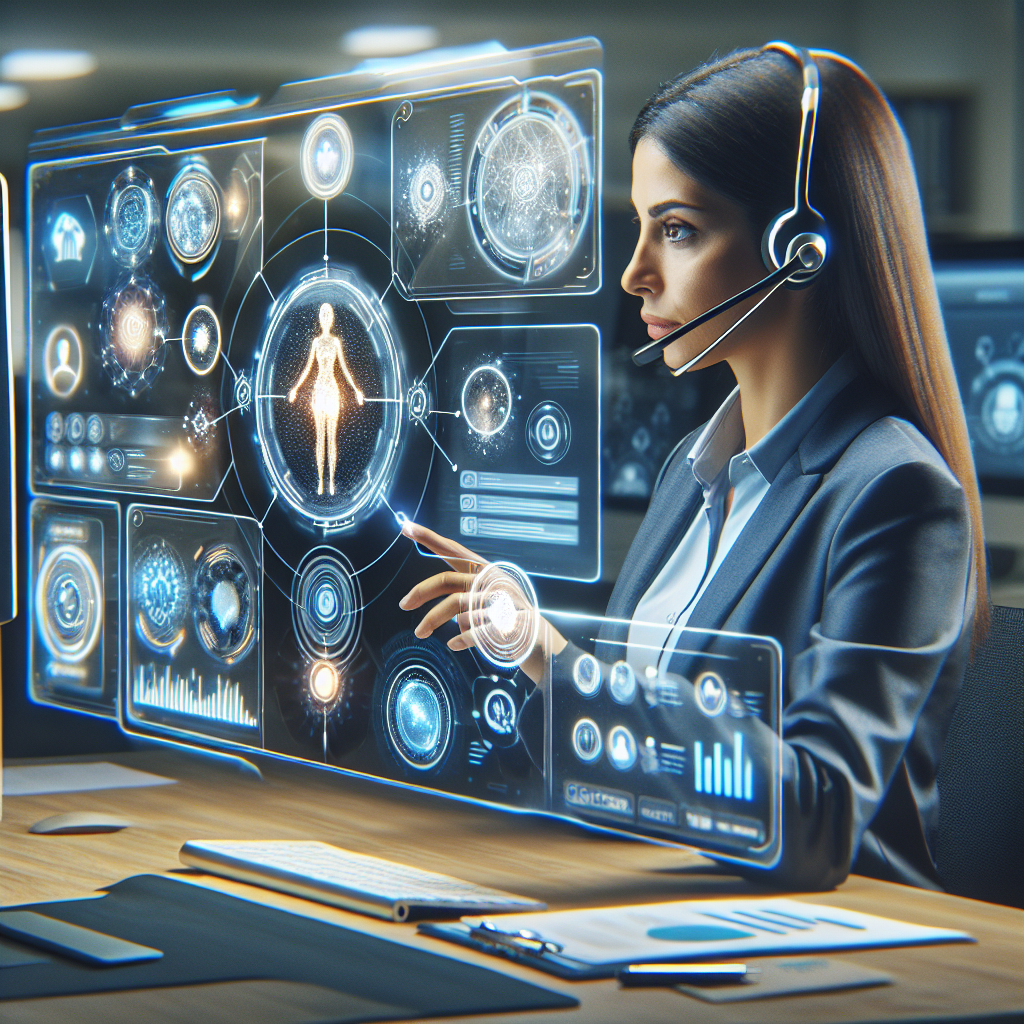 An image showing an AI assisting a call center agent