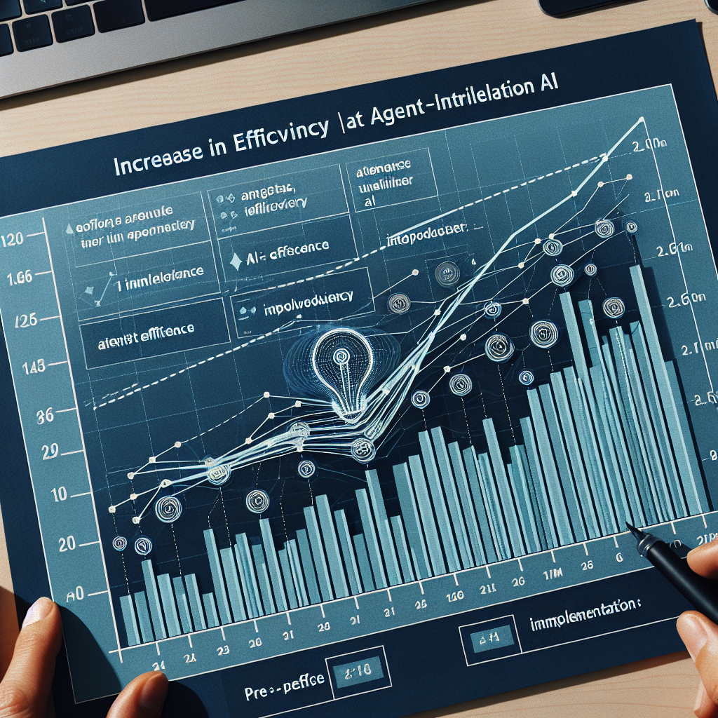 A graph showing the rise in agent efficiency with the implementation of AI