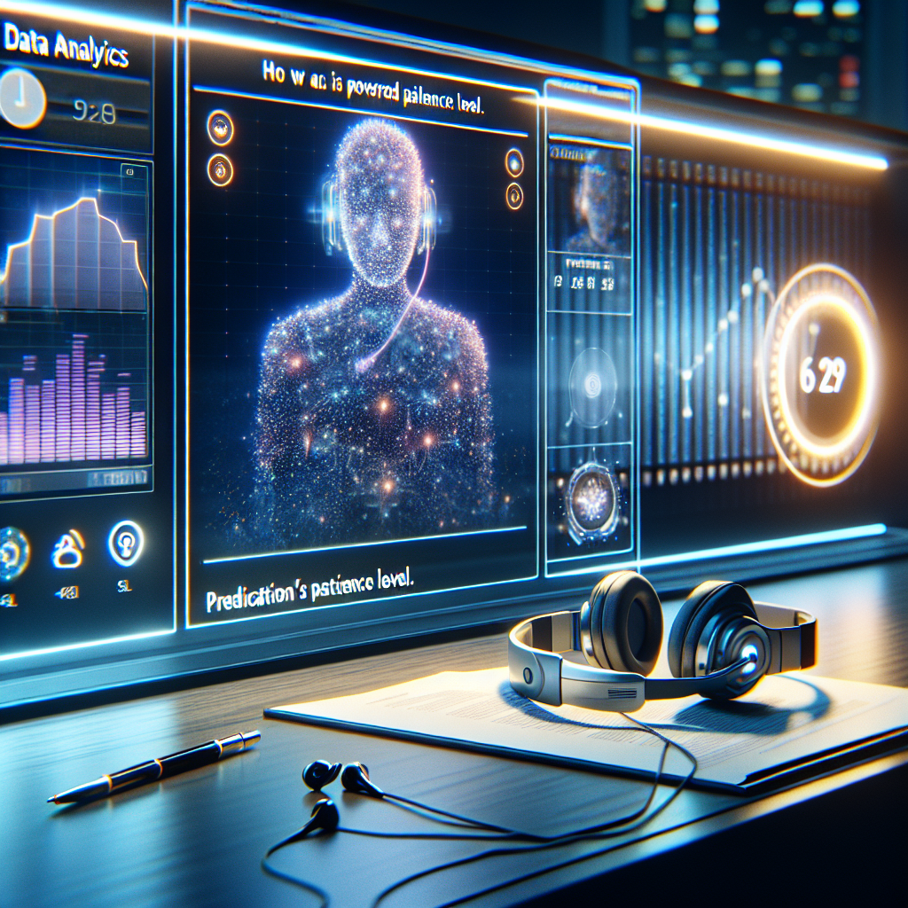 An illustration showcasing an AI-powered dialer system predicting a caller's patience level