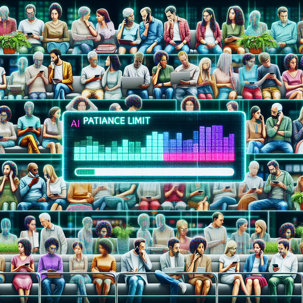 A depiction of callers waiting and AI predicting their patience limit.