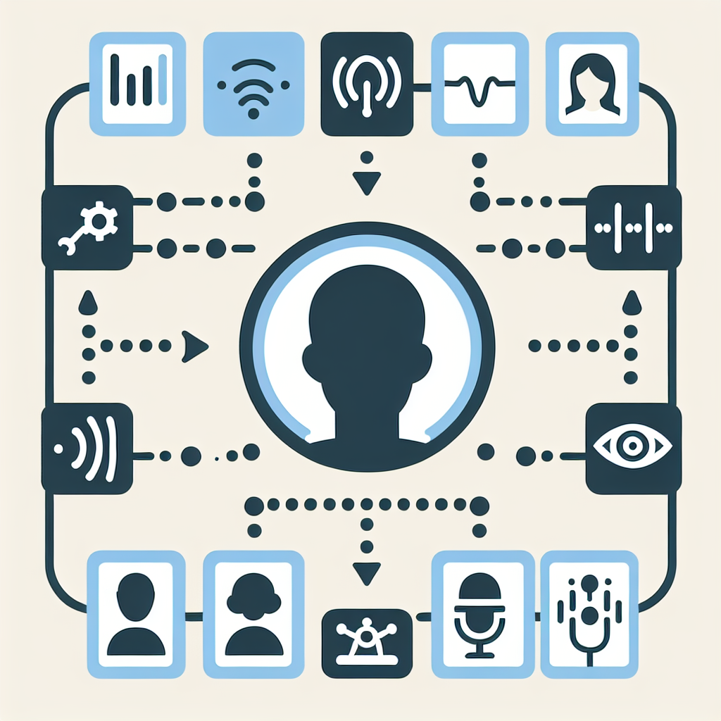 A graphic illustrating the process of voice-based customer profiling, showing how the tool considers various voice features to create a customer profile.