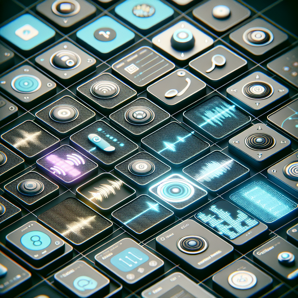 A grid showing various voice-activated programs, such as Siri, Google Assistant, and Amazon's Alexa responding on different devices.