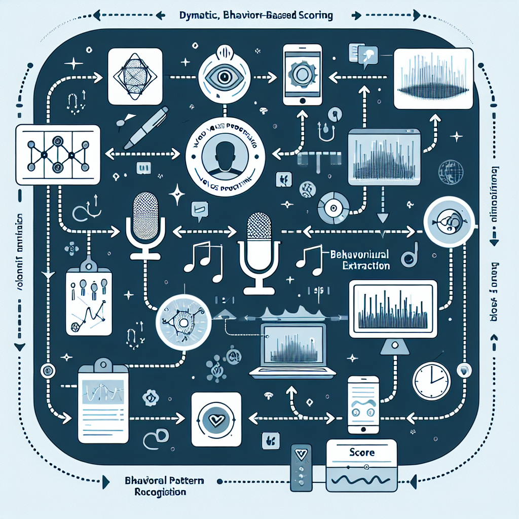 An infographic that illustrates how voice profiling creates dynamic, behavior-based scoring metrics.