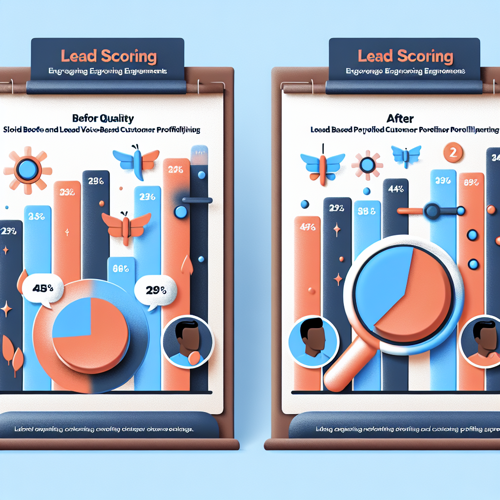 An infographic comparing lead scoring improvements before and after implementing voice-based customer profiling.