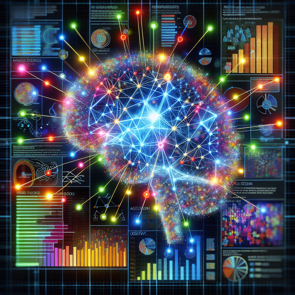 An image illustrating Artificial Intelligence interacting with a demographic chart, symbolizing customer data analysis