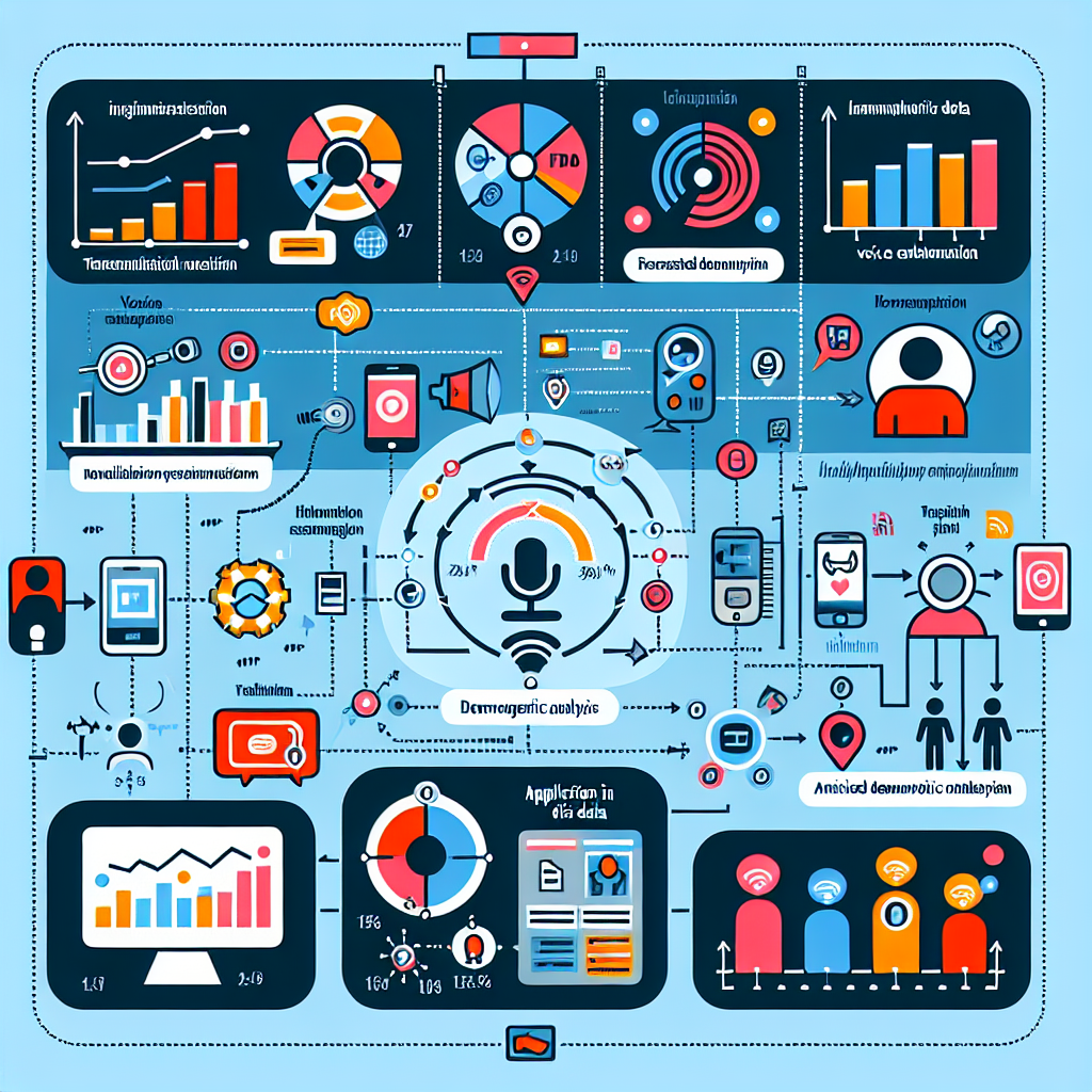 An infographic showing the process of voice-based demographic analysis in telecommunication and retail services