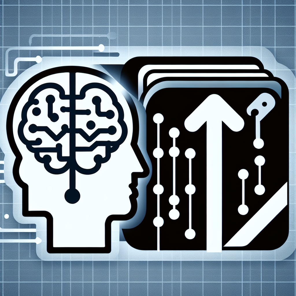 An artificial intelligence icon alongside a compressed file icon, illustrating the process of AI-driven data compression.