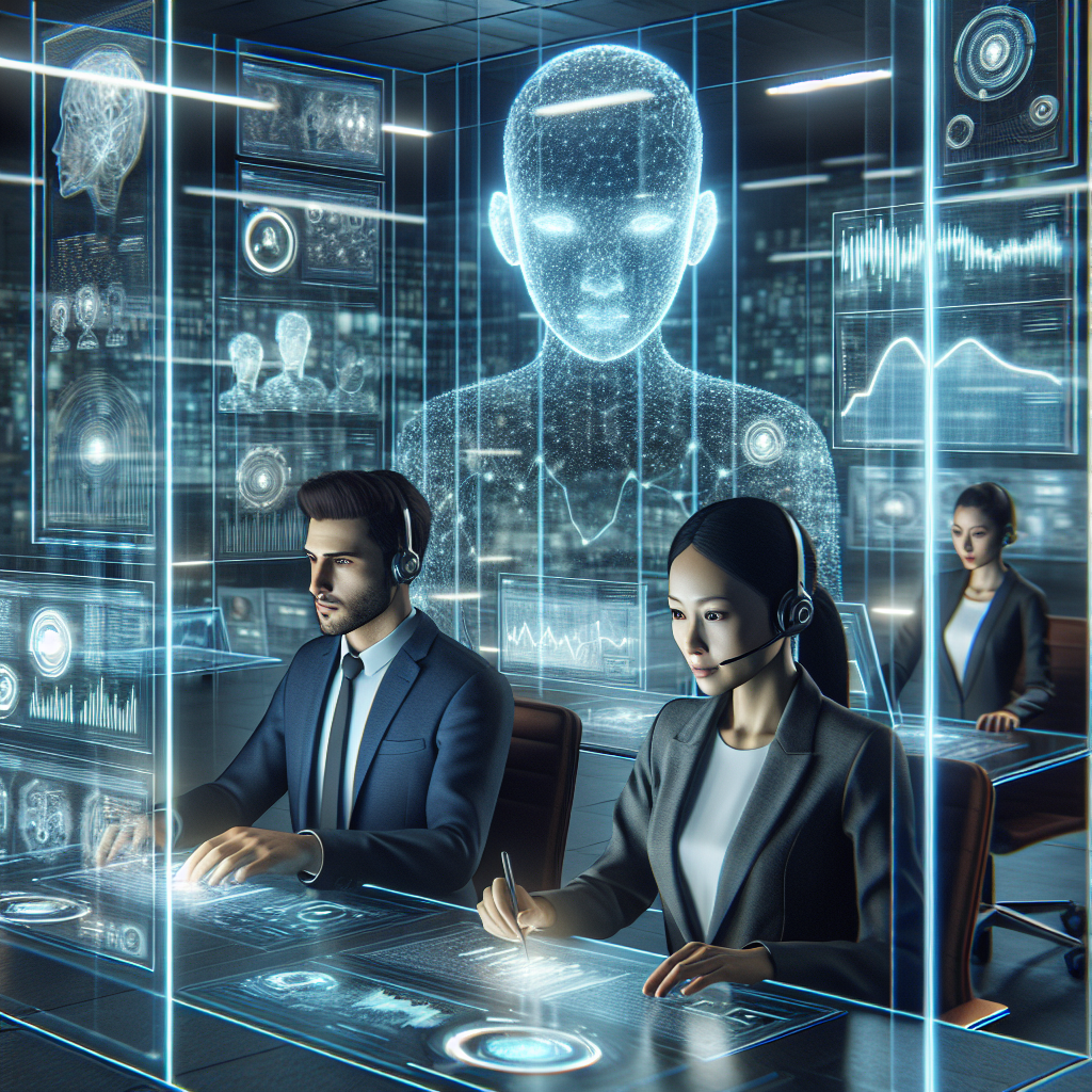 A picture showing an AI assisting human agents with real-time data