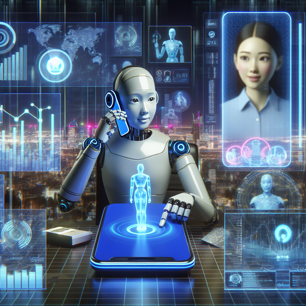 An illustrative image depicting AI’s role in phone-based customer service