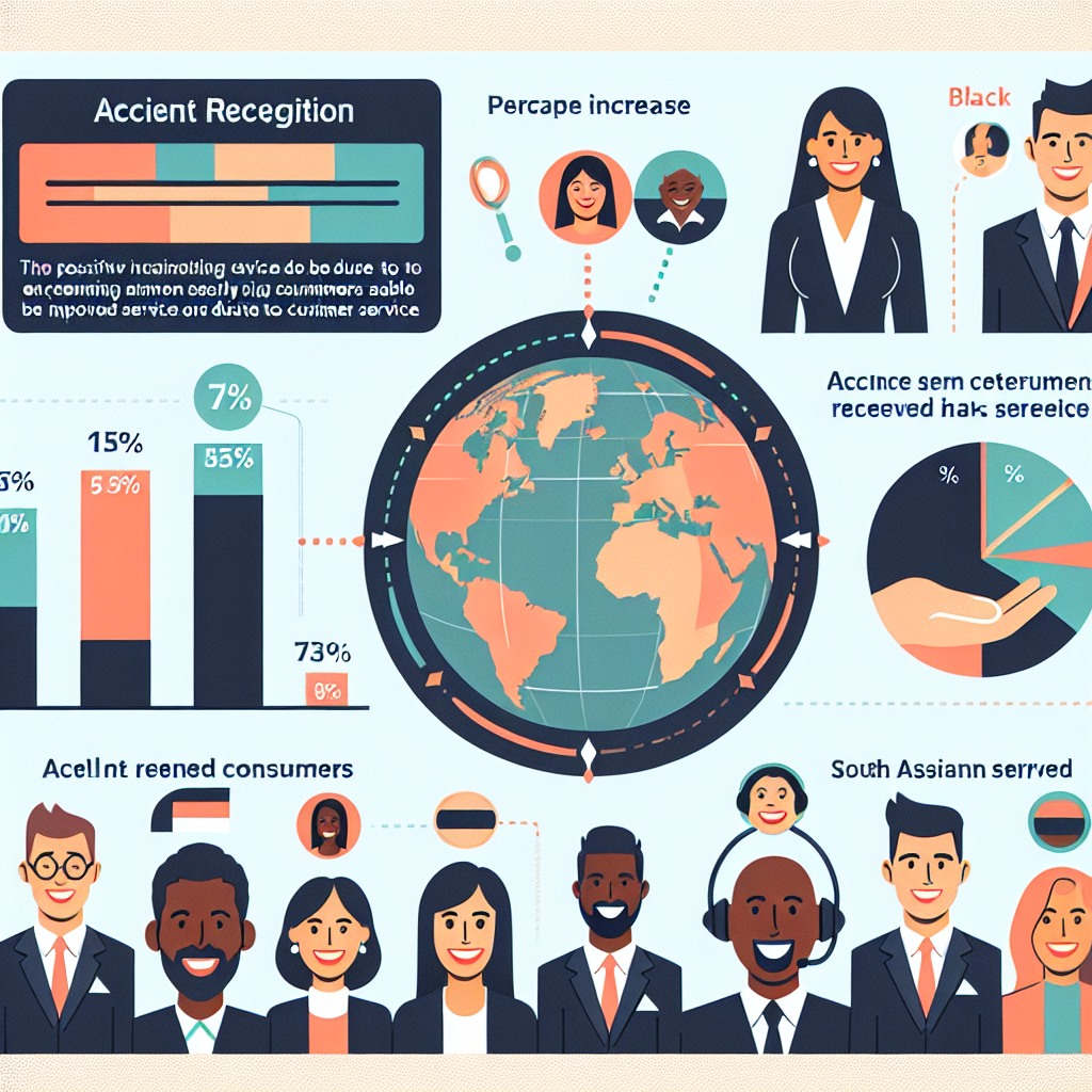 An infographic showing stats on improved customer service through accent recognition technology